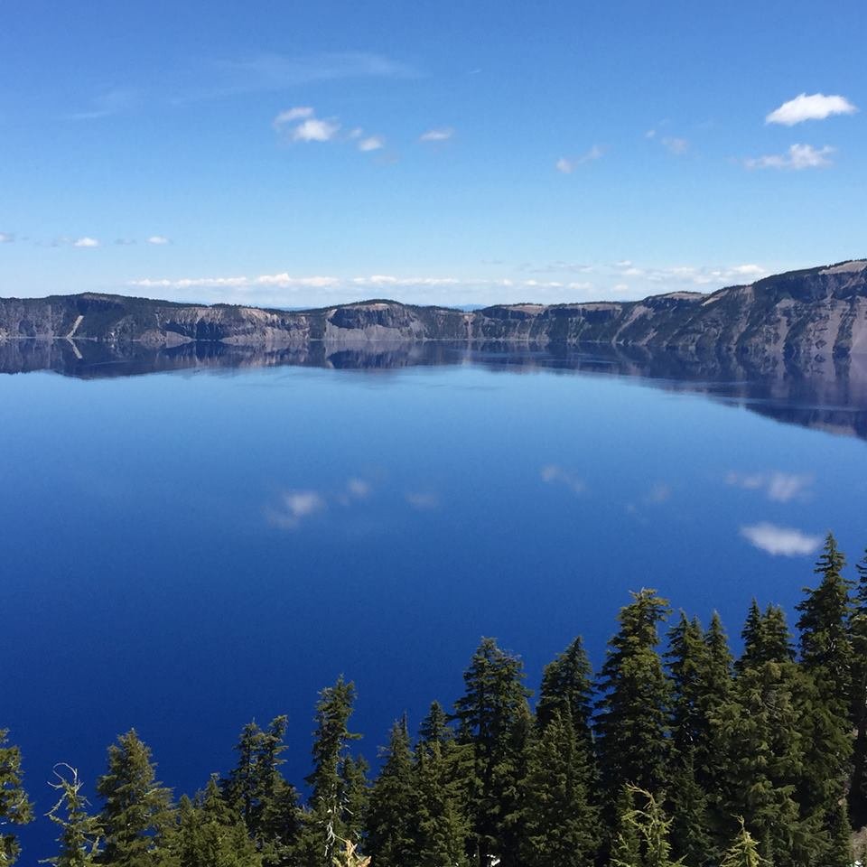 Crater lake on the Clearest Day Ever.